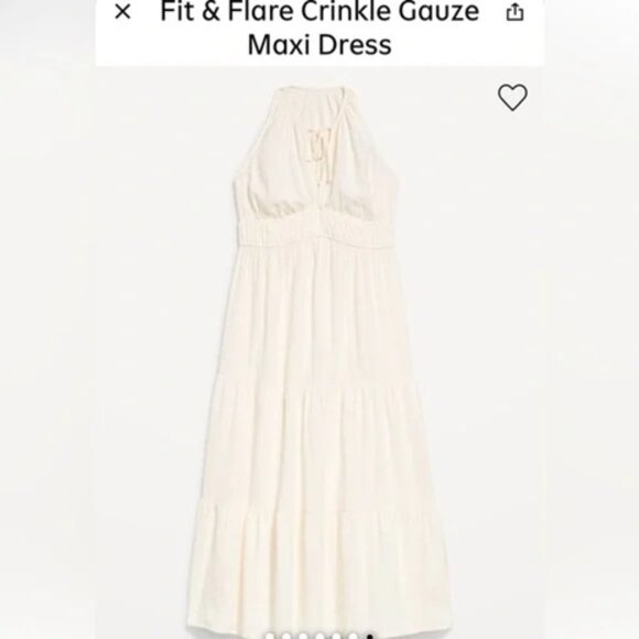 Old Navy Fit & Flare Crinkle Gauze Maxi Dress Size Small - Picture 3 of 3